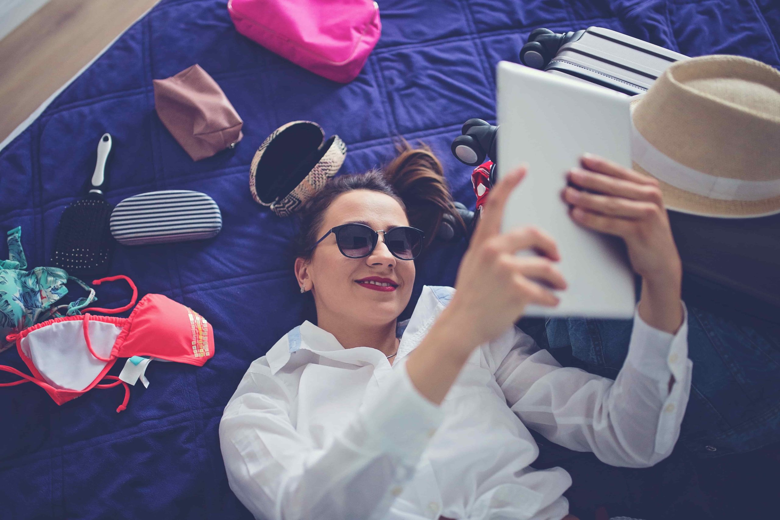 woman smiling that she is not a victim of identity theft