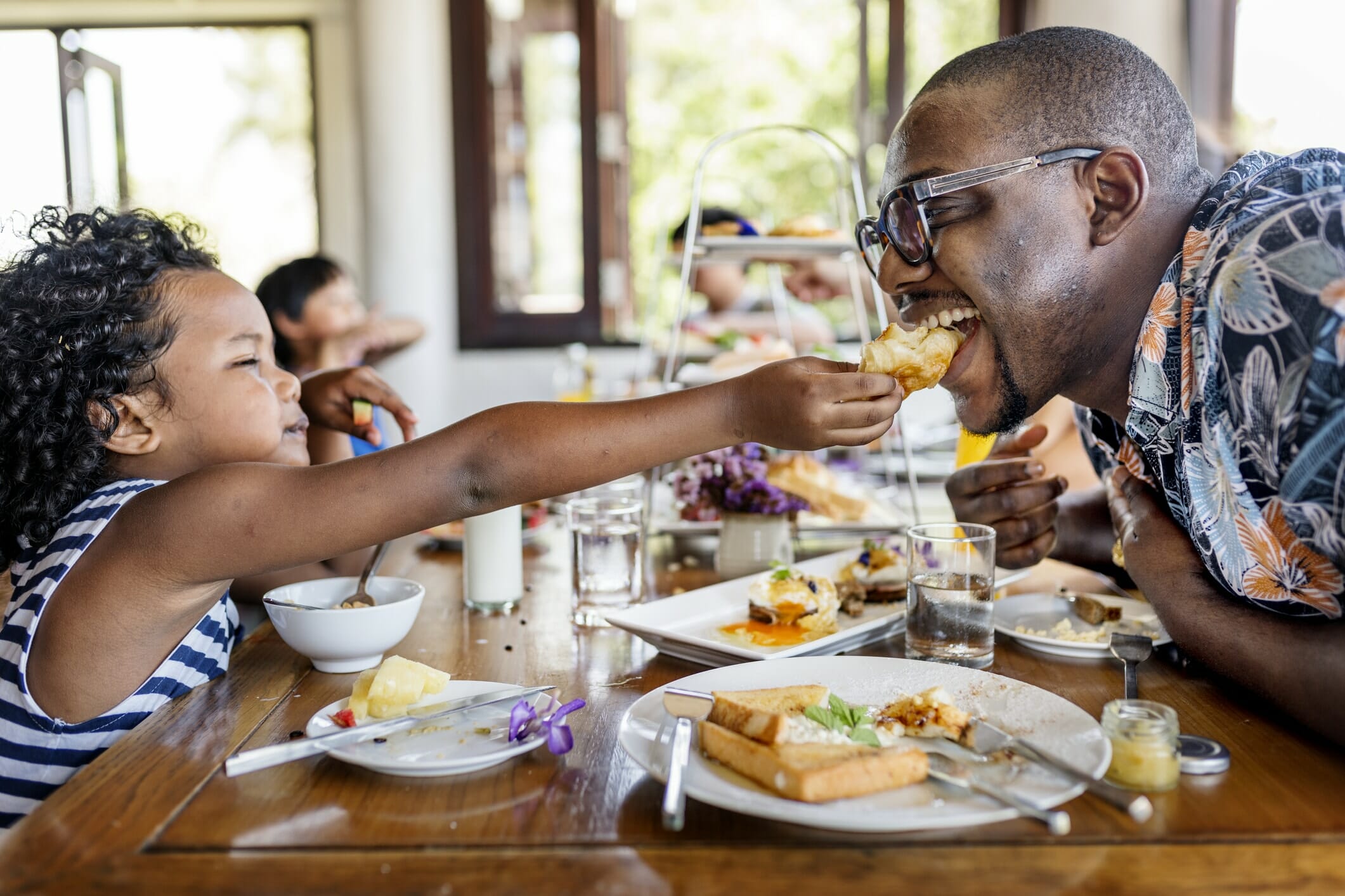 Happy family on a staycation