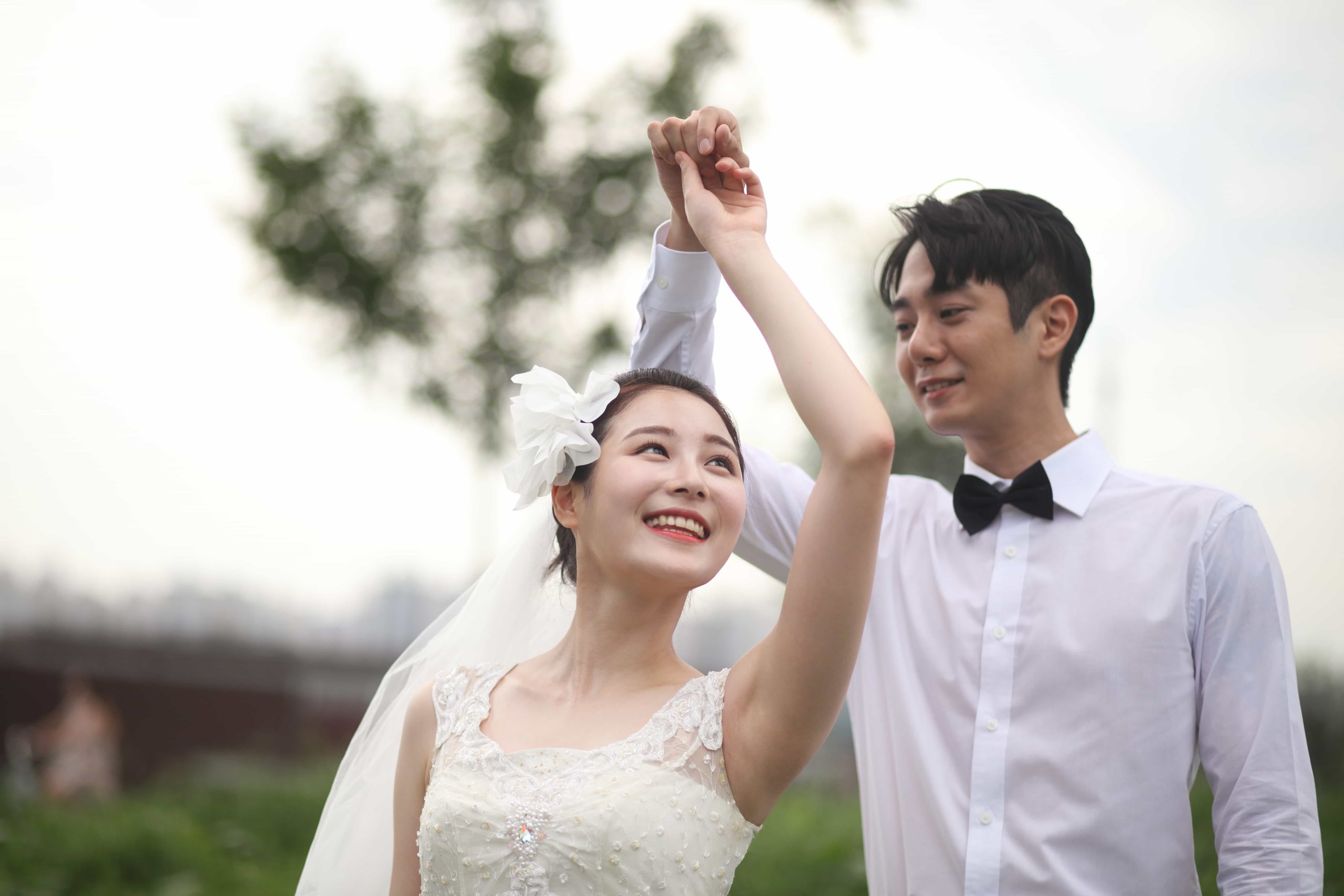 Couple dancing at their wedding reception