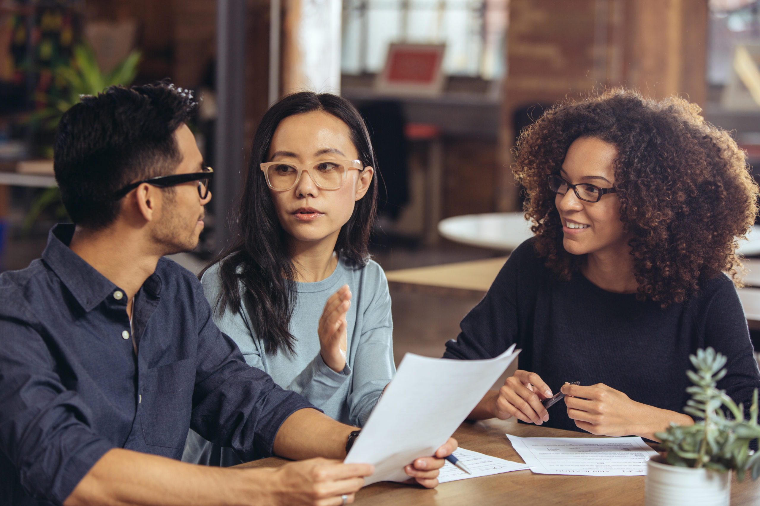 Couple getting prenup information from a lawyer